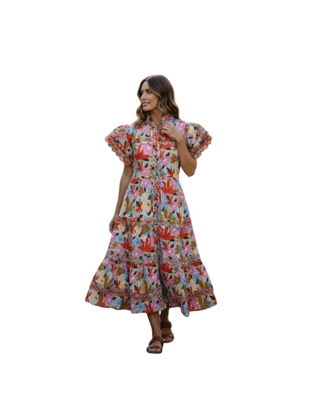 CeliaB Freya Dress Pink Floral Multicolor Midi Maxi Dress NWT - Size XS